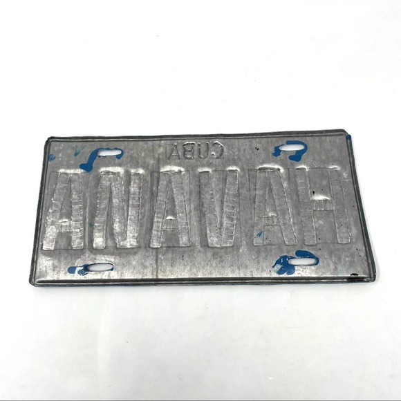 Vintage Cuba License Plate Custom Havana Spellout Blue Black 11.5” X 5.5” - Picture 6 of 11